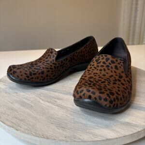 Dansko Olivia Women's Cheetah Print Calf Hair Loafers Comfort Shoes US Size 9